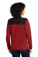 The North Face® Ladies Glacier Full-Zip Fleece Jacket NF0A7V4K Rage Red / TNF Black_1