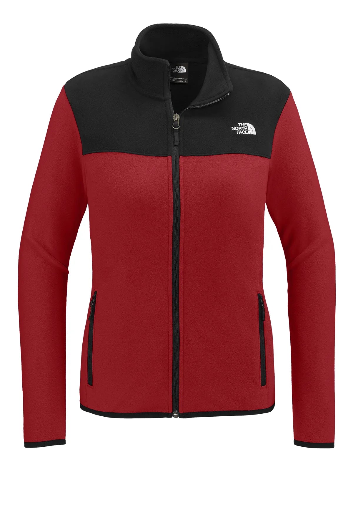 The North Face® Ladies Glacier Full-Zip Fleece Jacket NF0A7V4K Rage Red / TNF Black_3