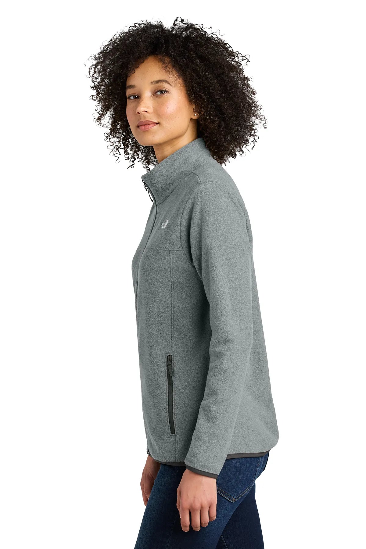 The North Face® Ladies Glacier Full-Zip Fleece Jacket NF0A7V4K TNF Medium Grey Heather_2