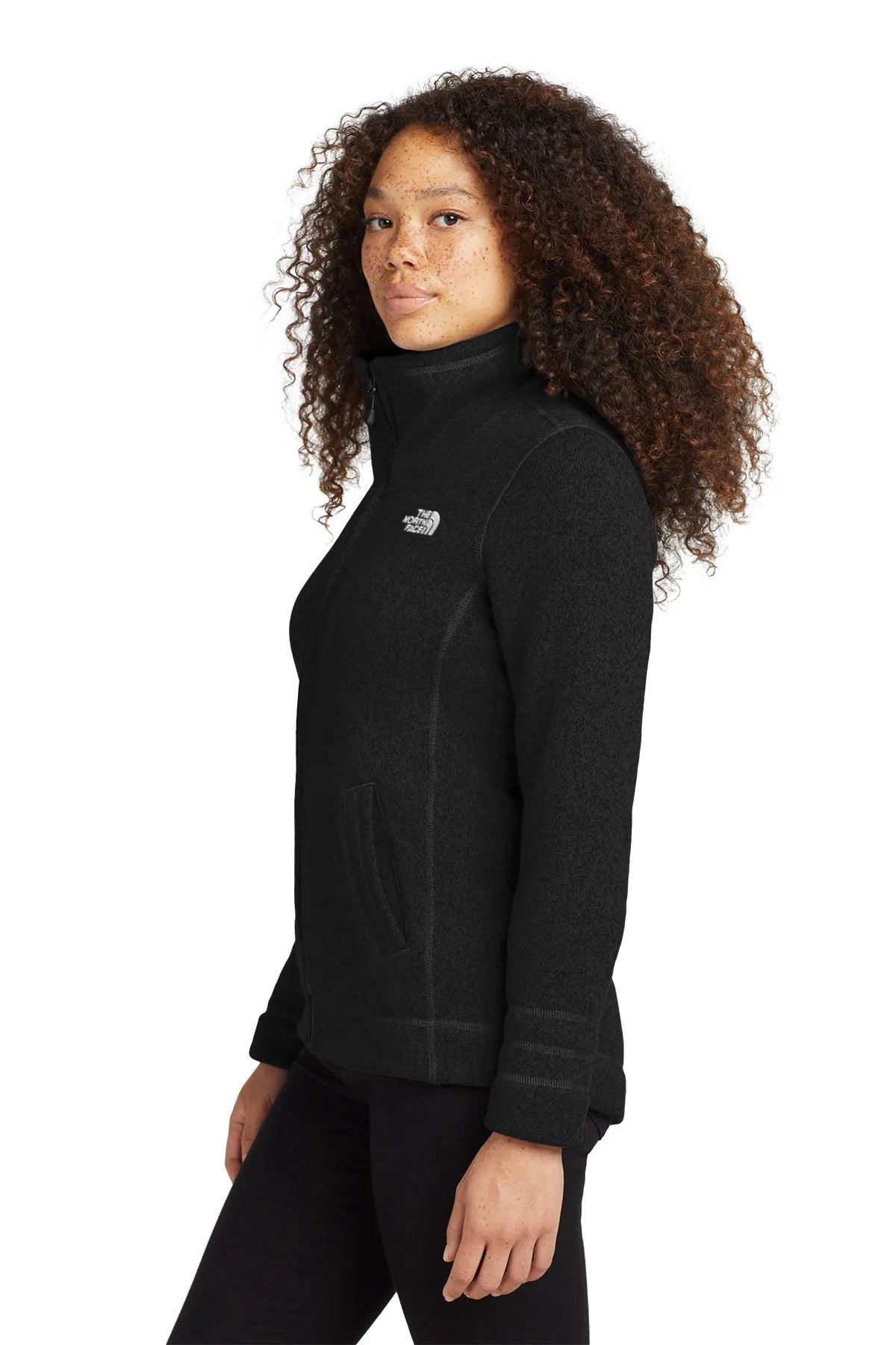The North Face ® Ladies Sweater Fleece Jacket. NF0A3LH8 TNF Black Heather_2