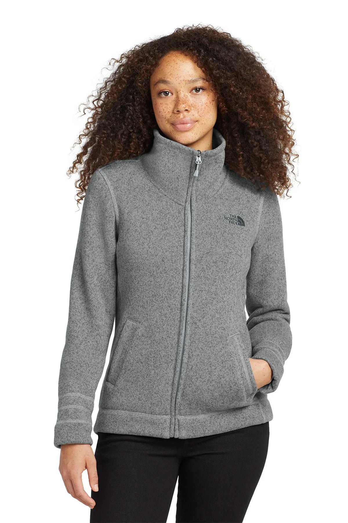 The North Face ® Ladies Sweater Fleece Jacket. NF0A3LH8 TNF Medium Grey Heather