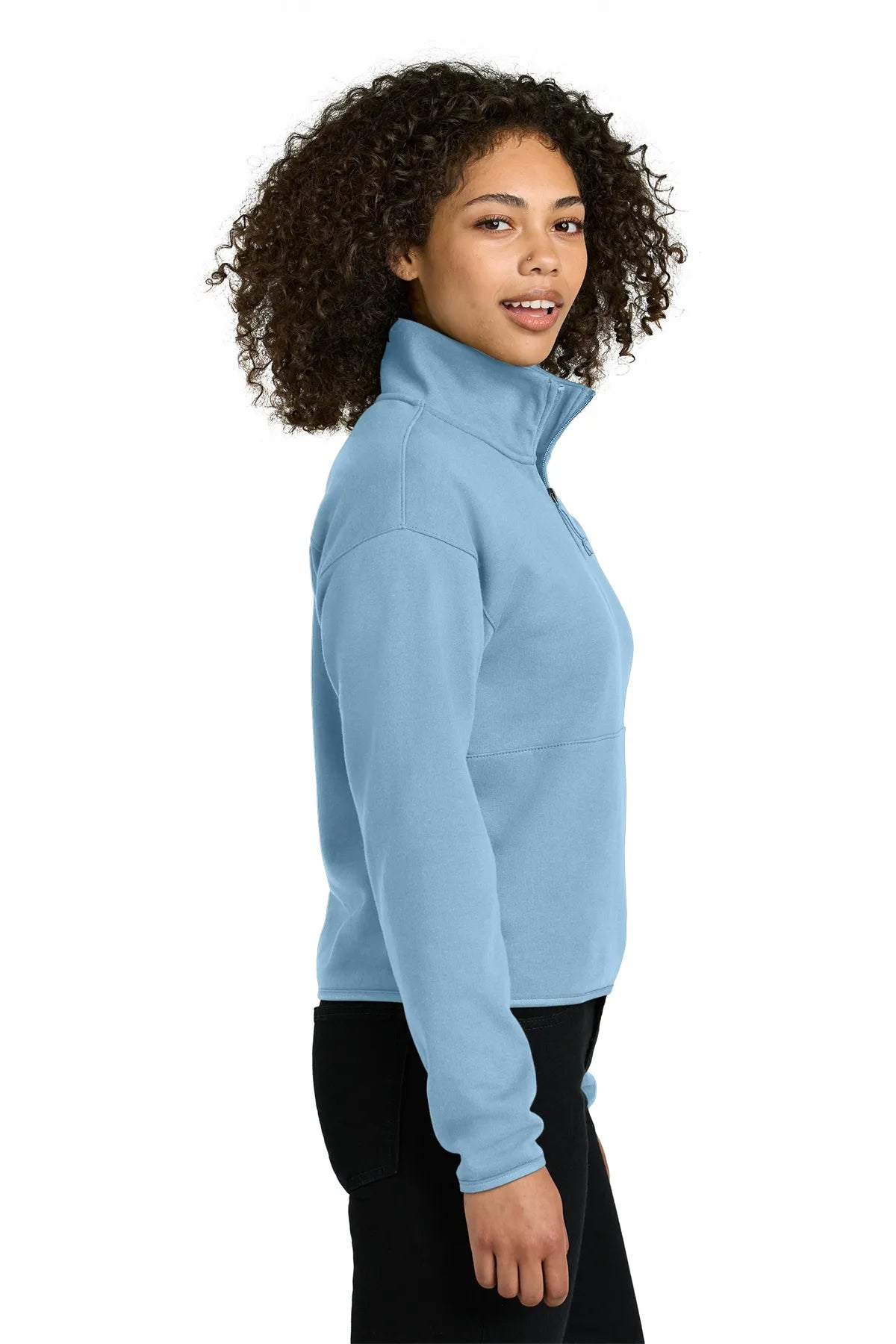 The North Face ®  Women's Double-Knit 1/2-Zip Fleece NF0A8C5H Steel Blue_2