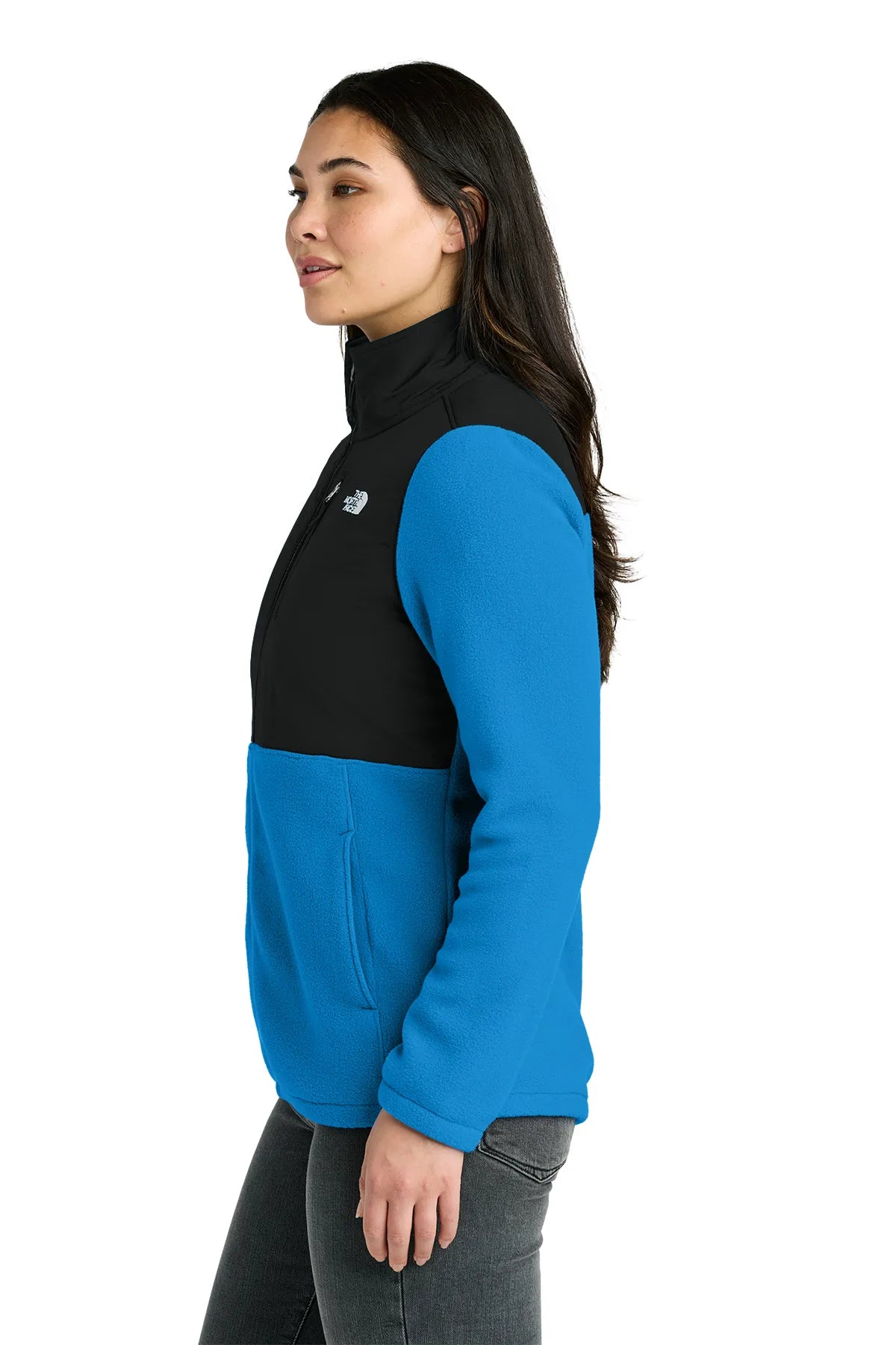 The North Face ®  Women's Highest Peak Full-Zip Fleece Jacket NF0A8BUR Hero Blue/ TNF Black_2