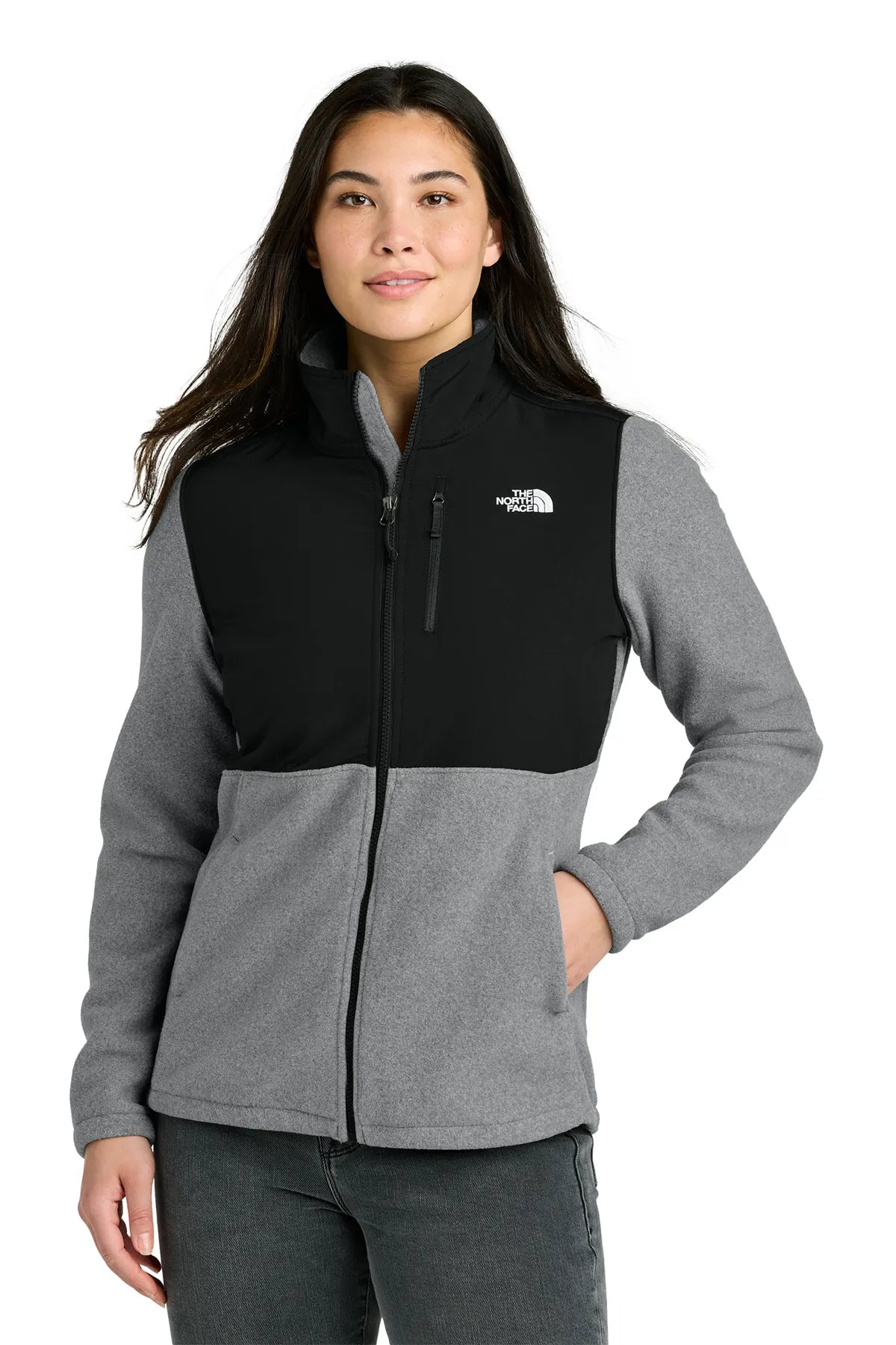 The North Face ®  Women's Highest Peak Full-Zip Fleece Jacket NF0A8BUR TNF Medium Grey Heather/ TNF Black