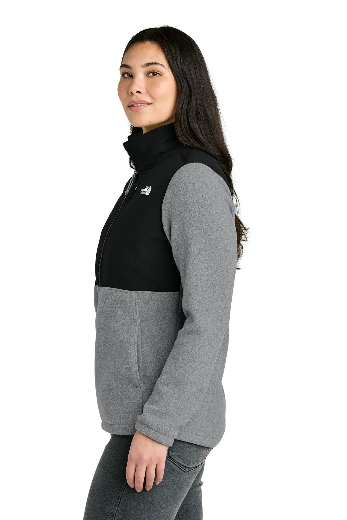 The North Face ®  Women's Highest Peak Full-Zip Fleece Jacket NF0A8BUR TNF Medium Grey Heather/ TNF Black_2