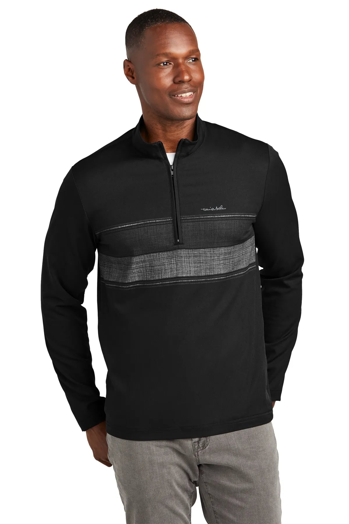 TravisMathew Balboa Chest Stripe 1/4-Zip TM1MZ340 Black_1