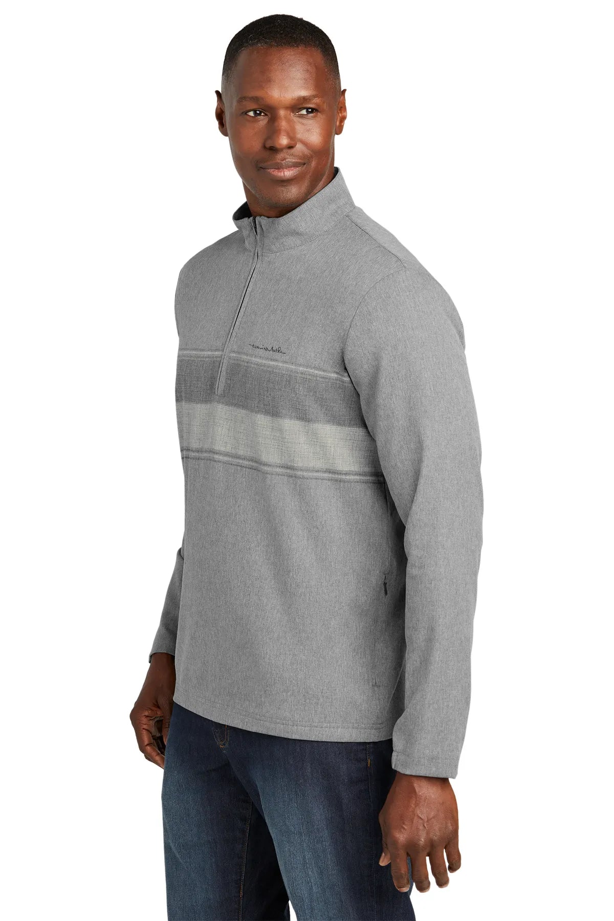 TravisMathew Balboa Chest Stripe 1/4-Zip TM1MZ340 Dark Grey_3