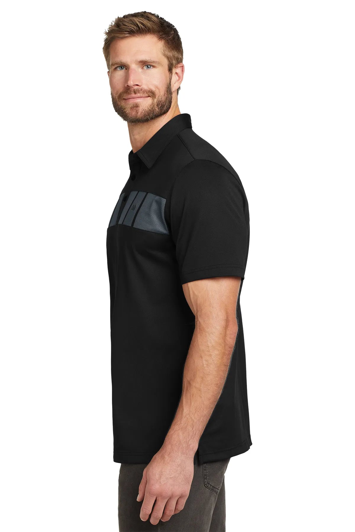 TravisMathew Cabana Chest Stripe Polo. TM1MU416 Black_3