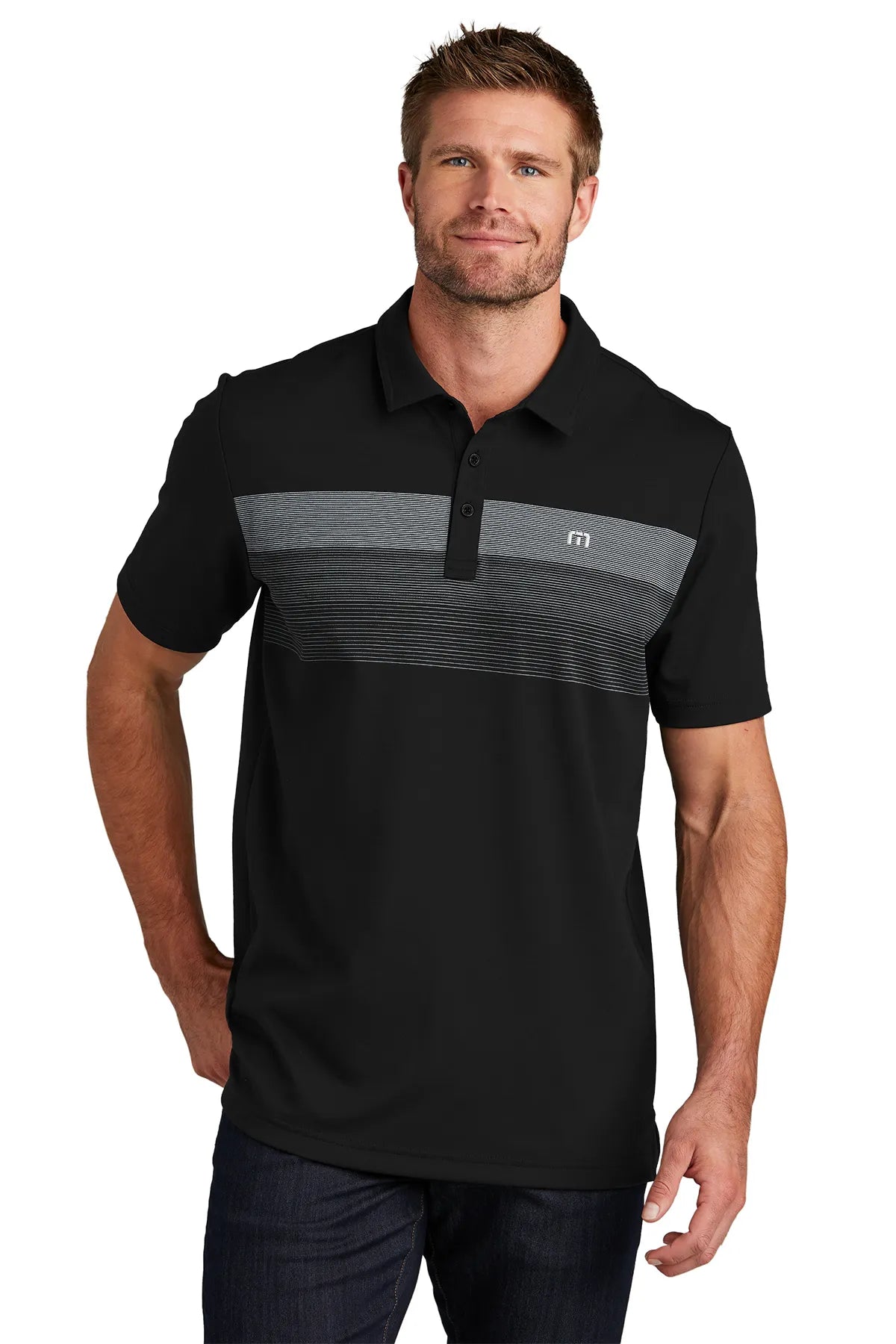 TravisMathew Coastal Chest Stripe Polo TM1MY402 Black_1
