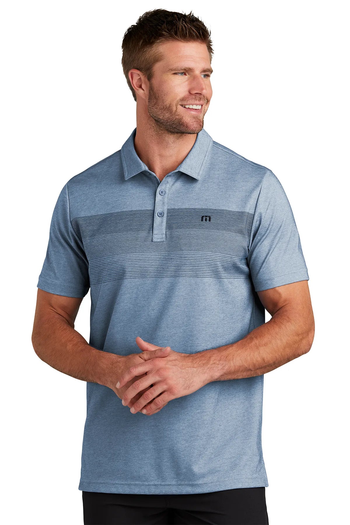 TravisMathew Coastal Chest Stripe Polo TM1MY402 Opal Blue_1