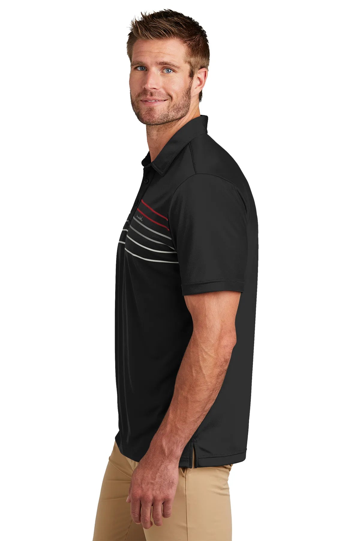 TravisMathew Coto Performance Chest Stripe Polo TM1MY400 Black_3