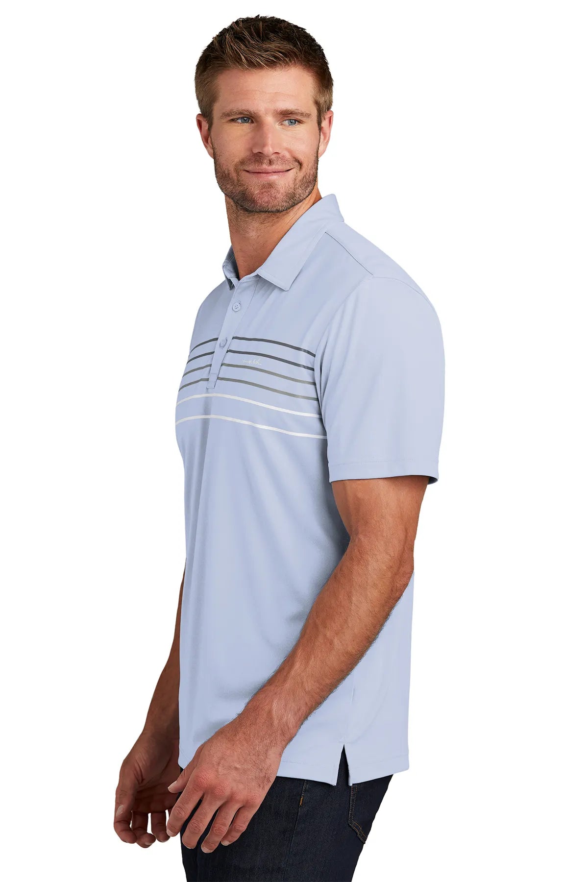 TravisMathew Coto Performance Chest Stripe Polo TM1MY400 Kentucky Blue_3
