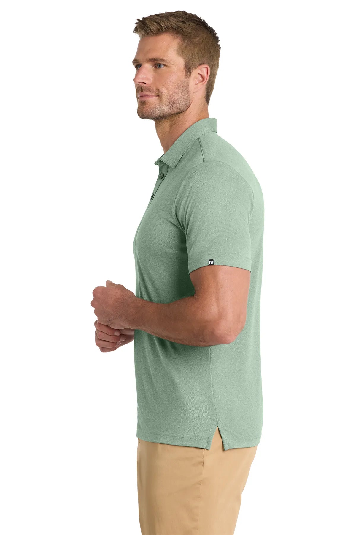 TravisMathew Coto Performance Polo. TM1MU410 Beryl Green Heather_3
