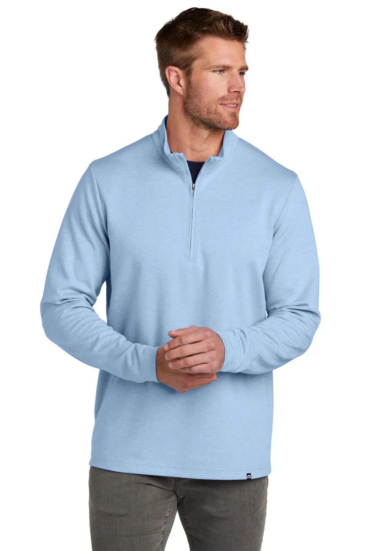 TravisMathew Coveside 1/4-Zip TM1MZ339 Light Blue_1