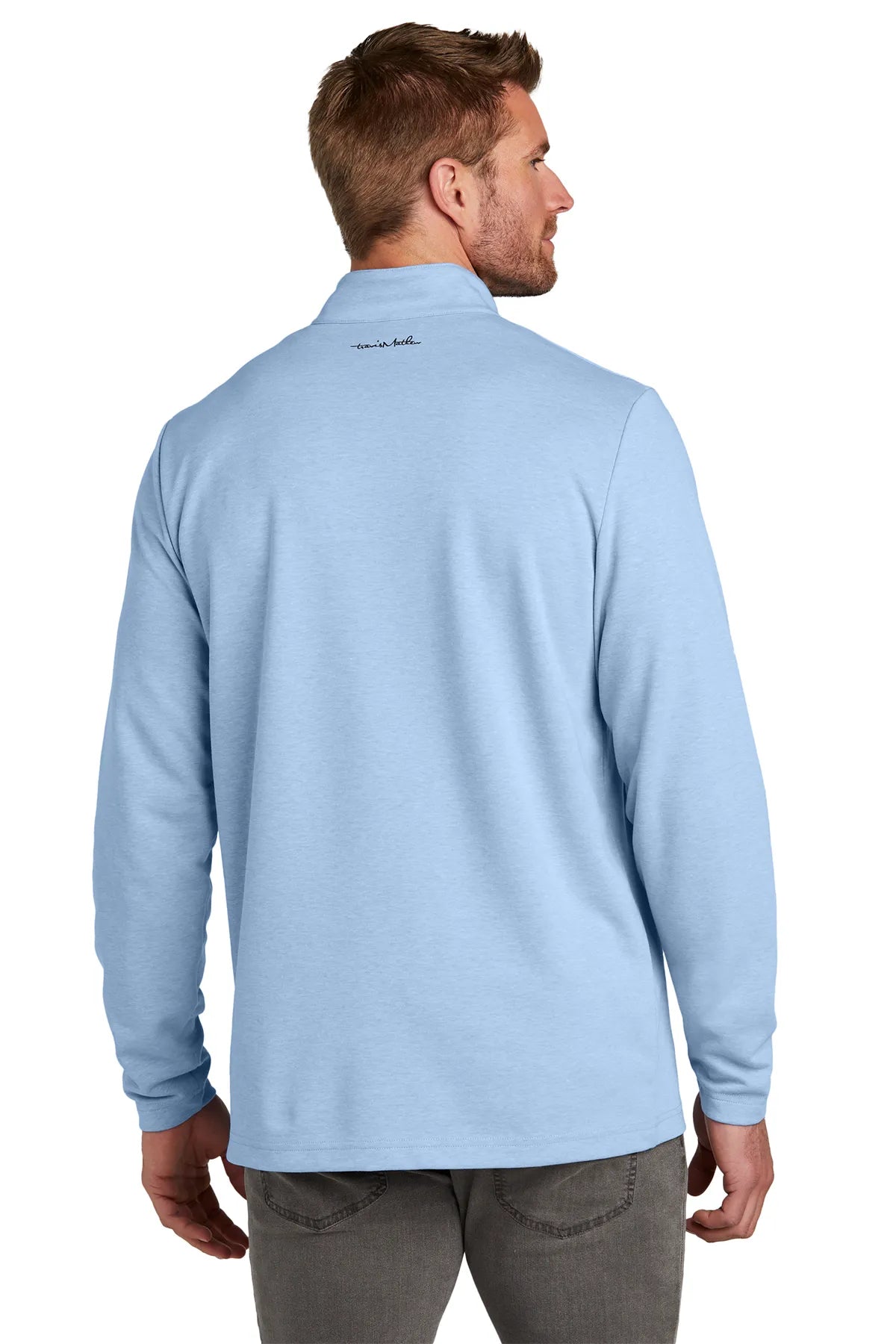 TravisMathew Coveside 1/4-Zip TM1MZ339 Light Blue_2