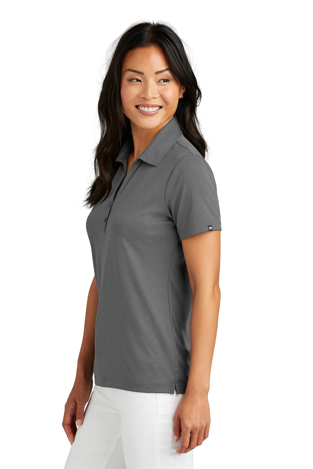 TravisMathew Ladies Coto Performance Polo TM1WX002 Quiet Shade Grey Black_3