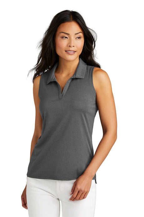 TravisMathew Ladies Coto Performance Sleeveless Polo TM1WX001 Quiet Shade Grey Black_1