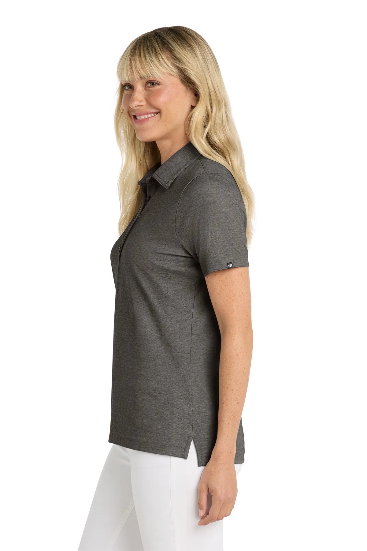 TravisMathew Ladies Oceanside Heather Polo TM1WW002 Black Heather_3