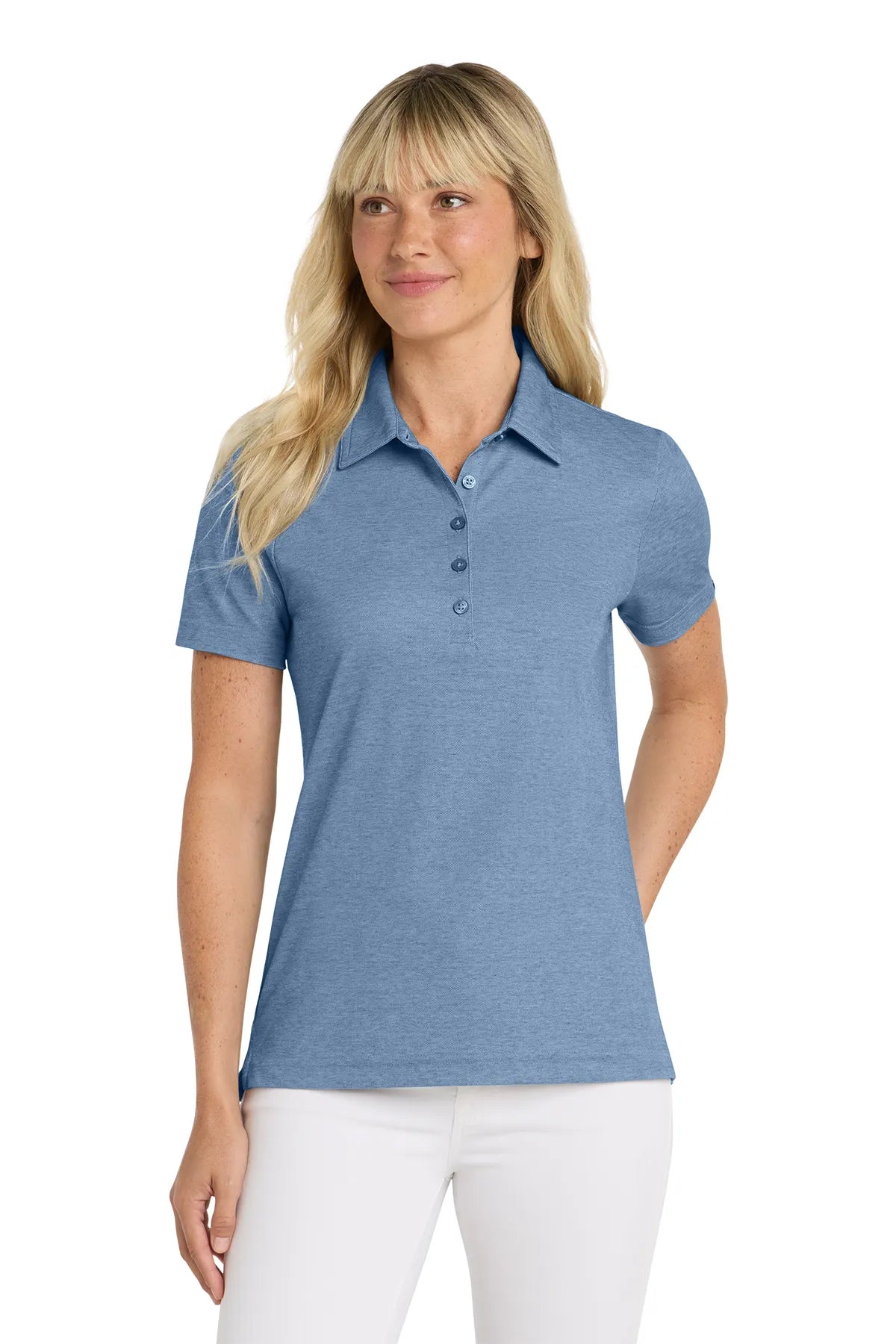 TravisMathew Ladies Oceanside Heather Polo TM1WW002 Classic Blue Heather_1