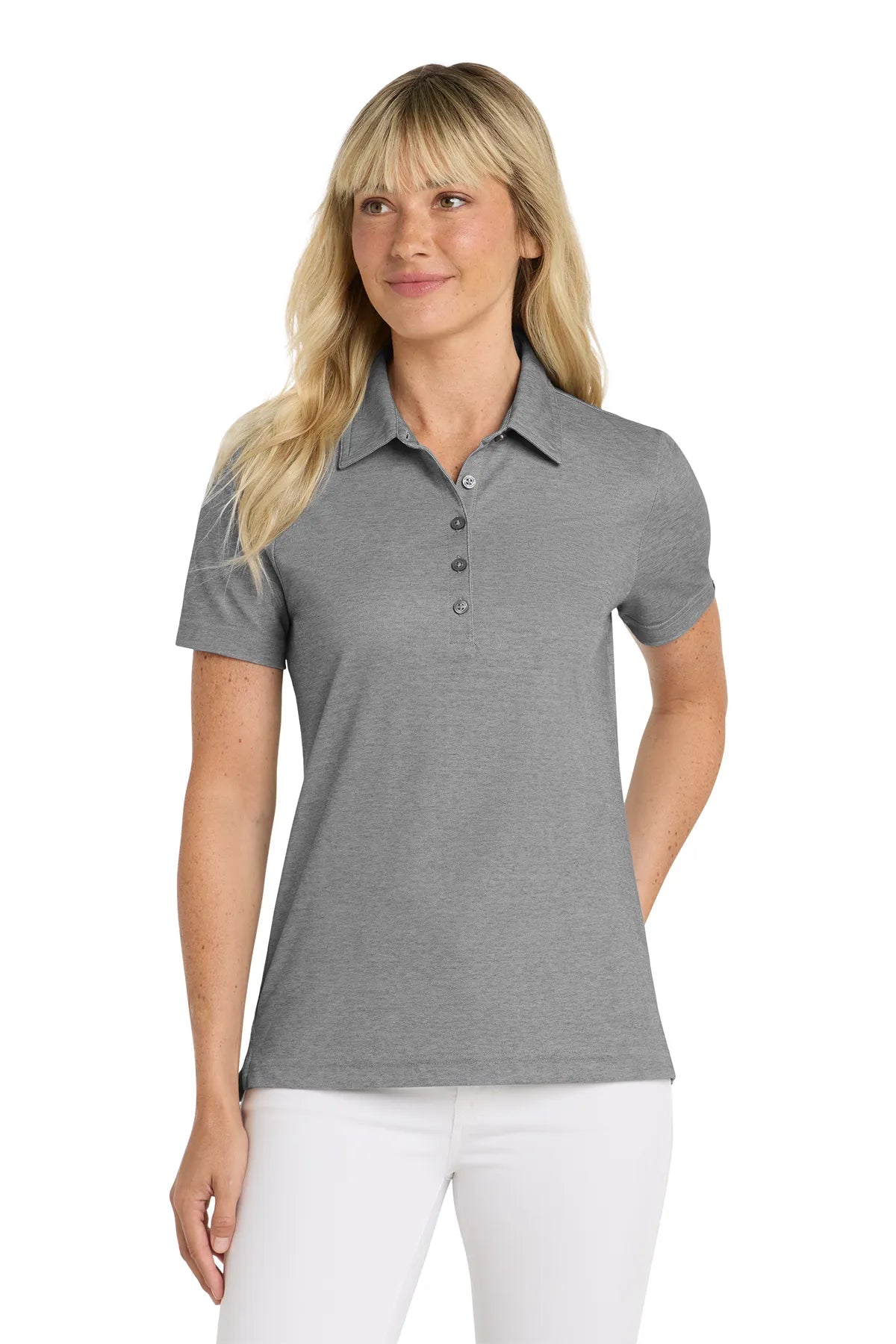 TravisMathew Ladies Oceanside Heather Polo TM1WW002 Quiet Shade Grey Heather_1