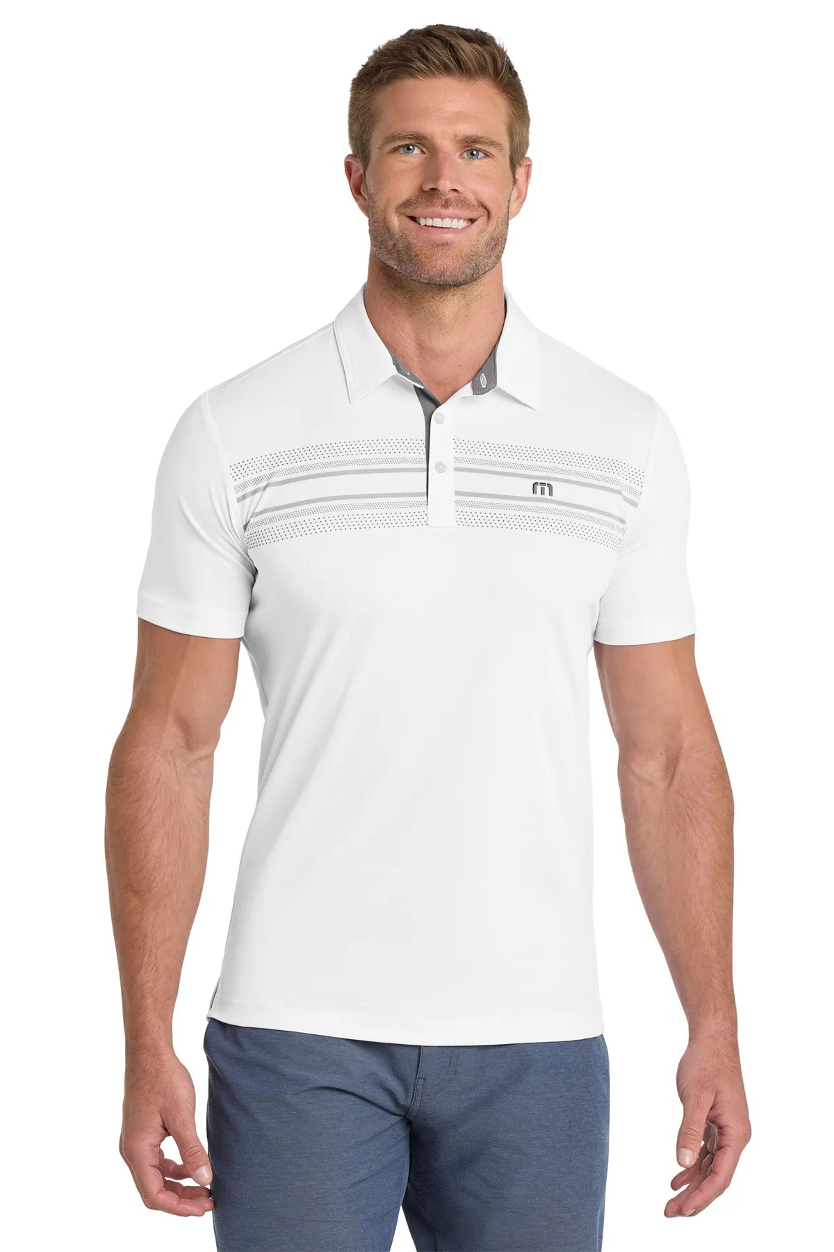 TravisMathew Monterey Chest Stripe Polo TM1MW450 White_1