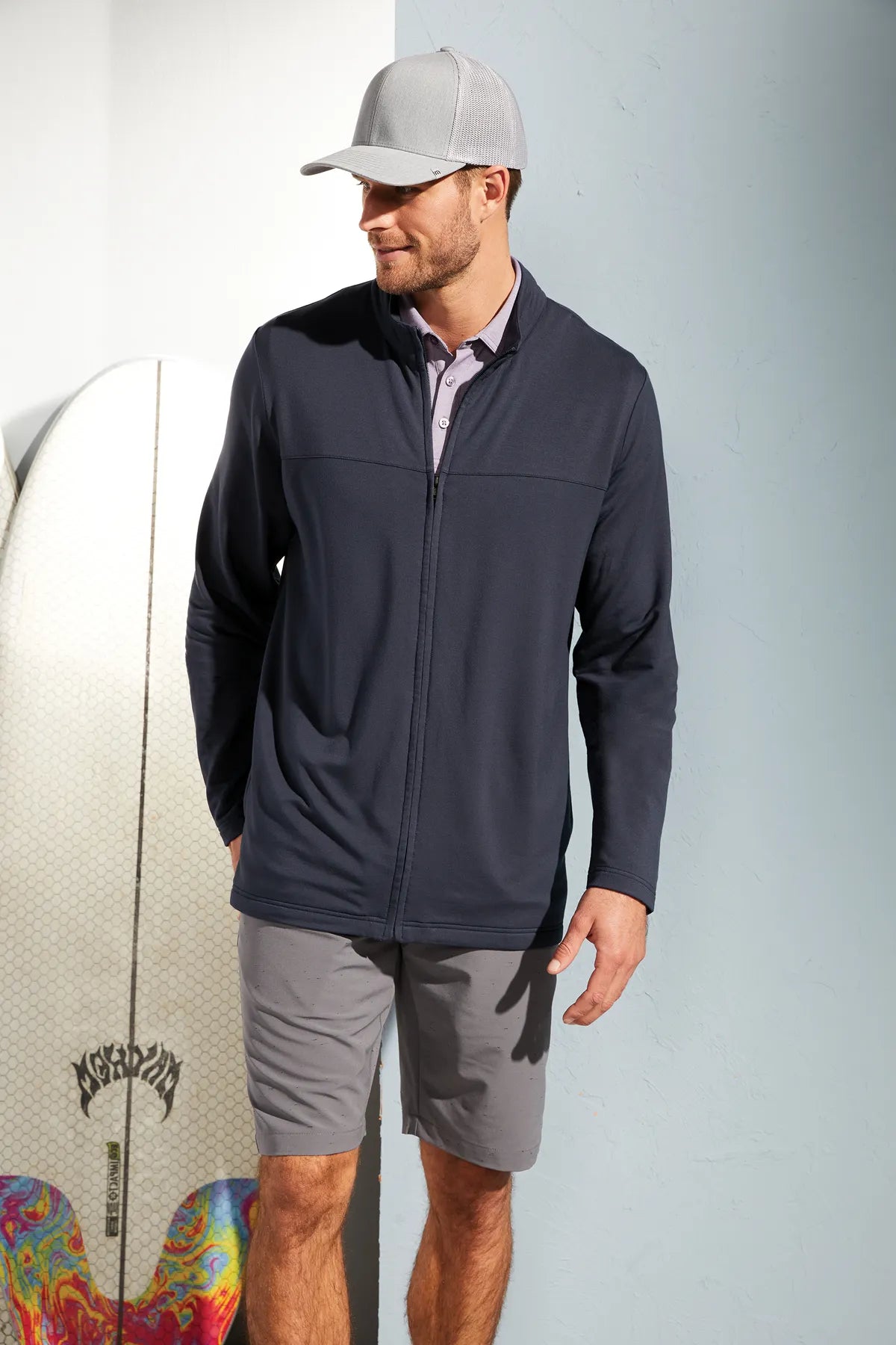 TravisMathew Newport Full-Zip Fleece. TM1MU420 Blue_6