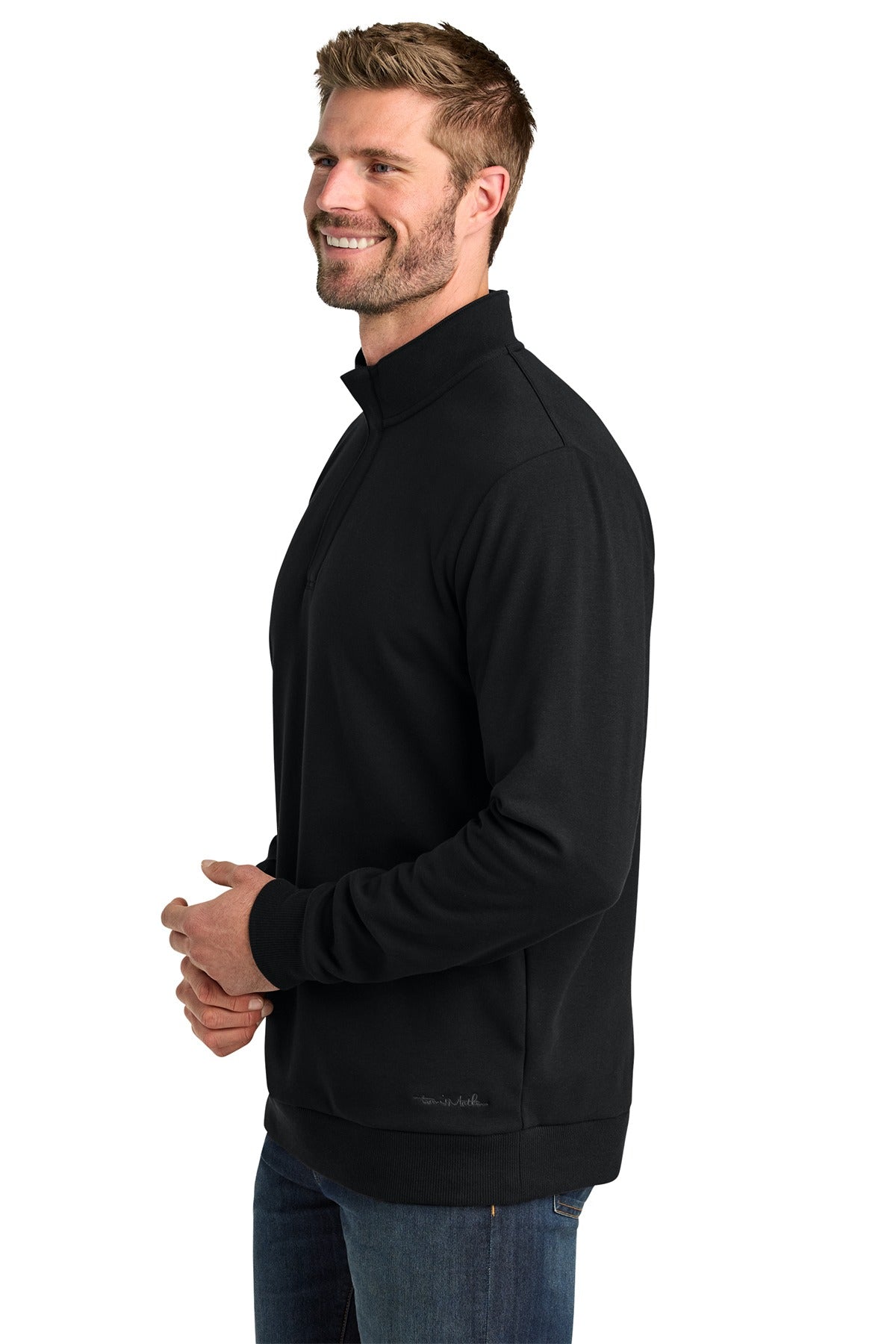 TravisMathew Ocean Villa 1/4-Zip TMA41421 Black_2