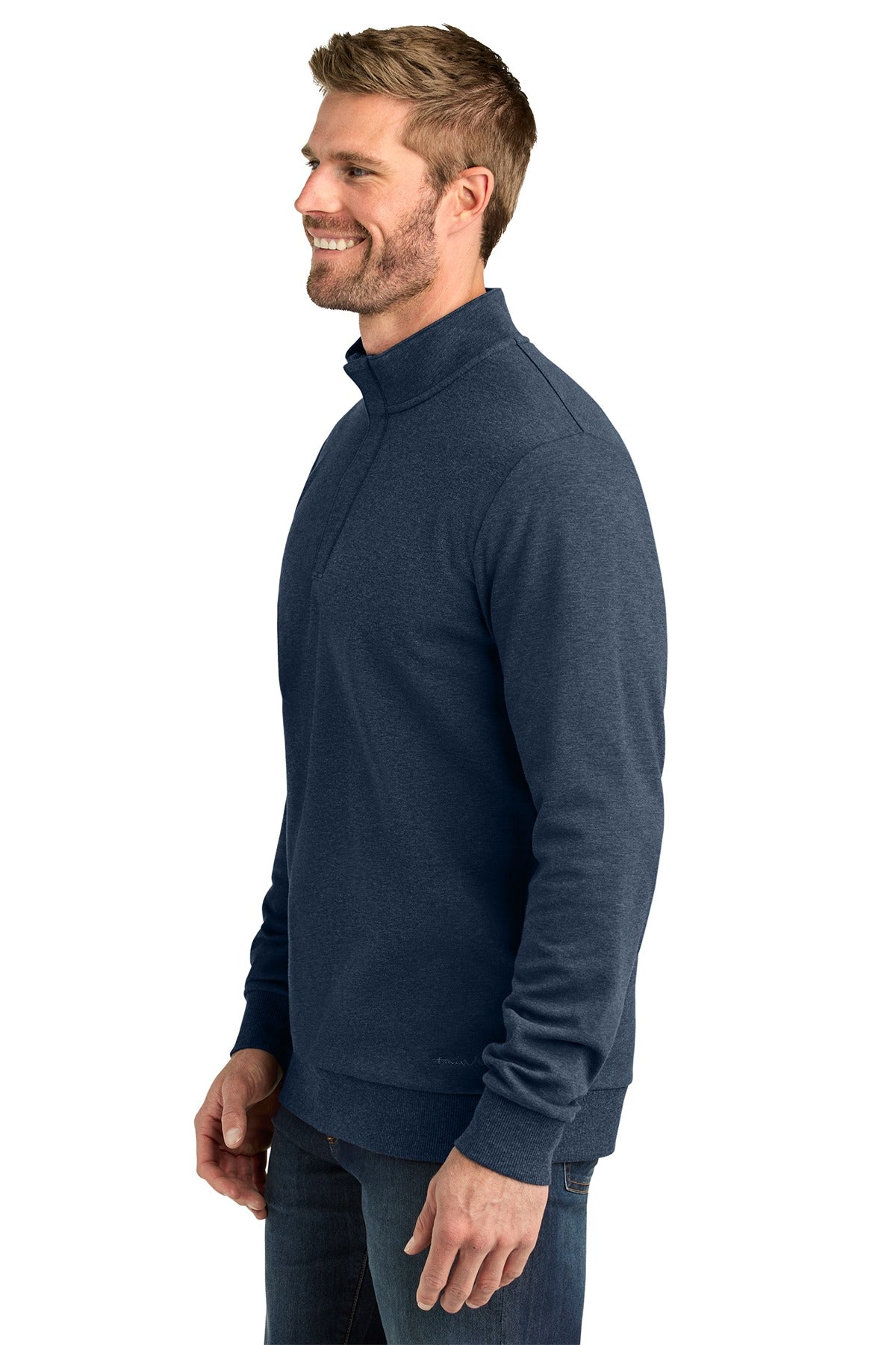 TravisMathew Ocean Villa 1/4-Zip TMA41421 Blue Heather_2