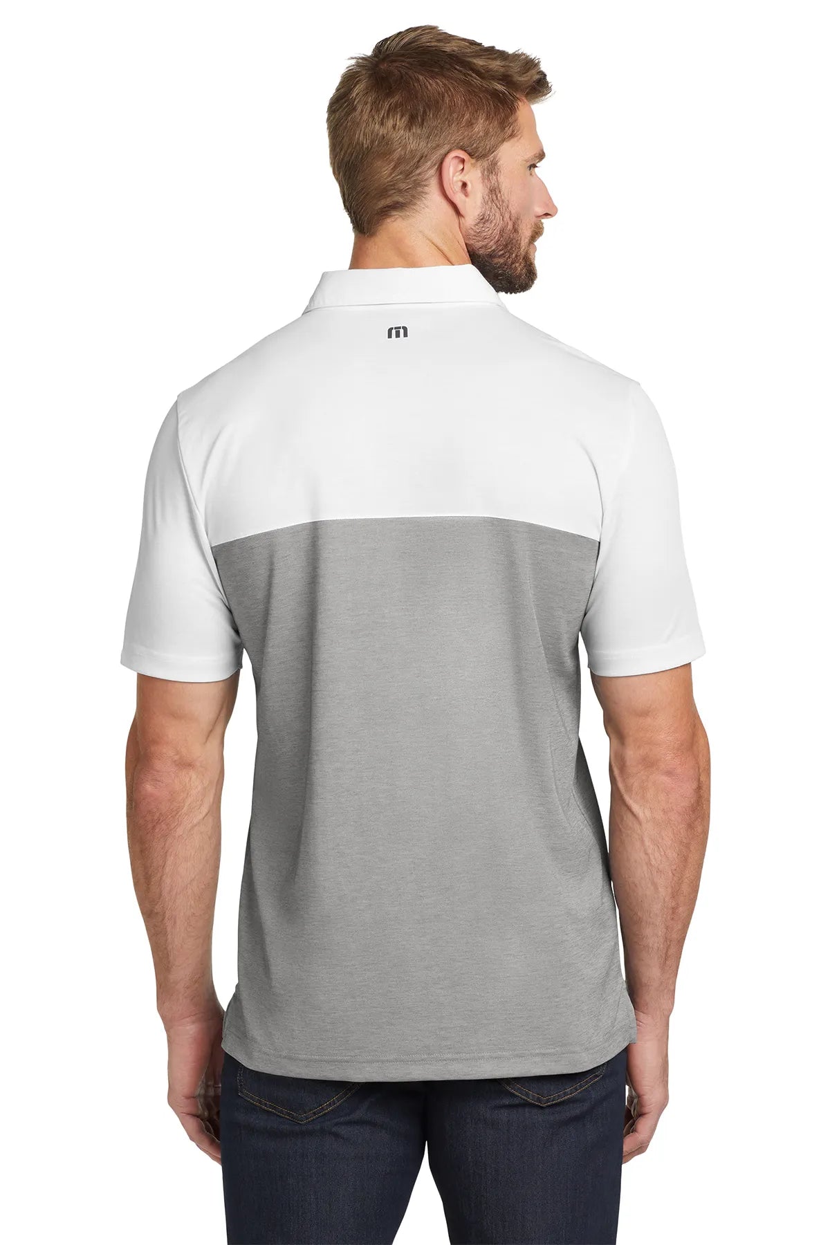 TravisMathew Oceanside Blocked Polo. TM1MU414 White Grey_2