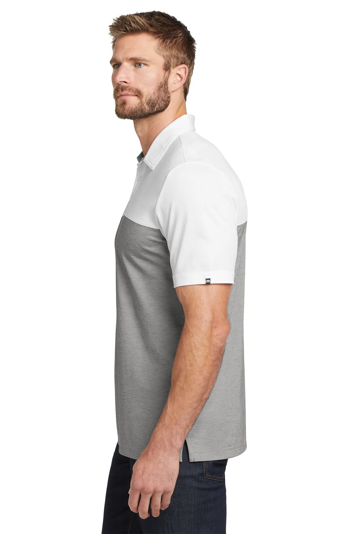 TravisMathew Oceanside Blocked Polo. TM1MU414 White Grey_3
