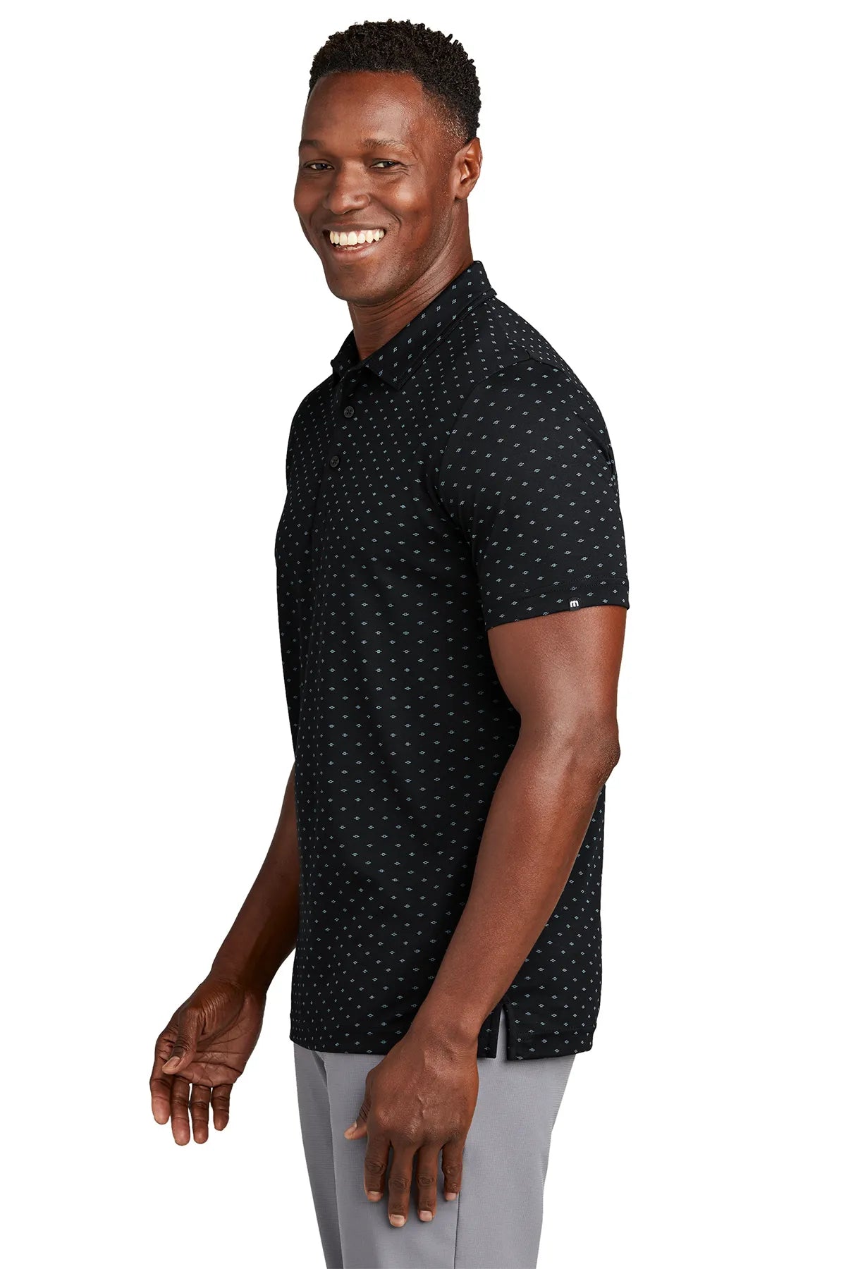 TravisMathew Oceanside Geo Polo TM1MY403 Black Aegean Blue_3