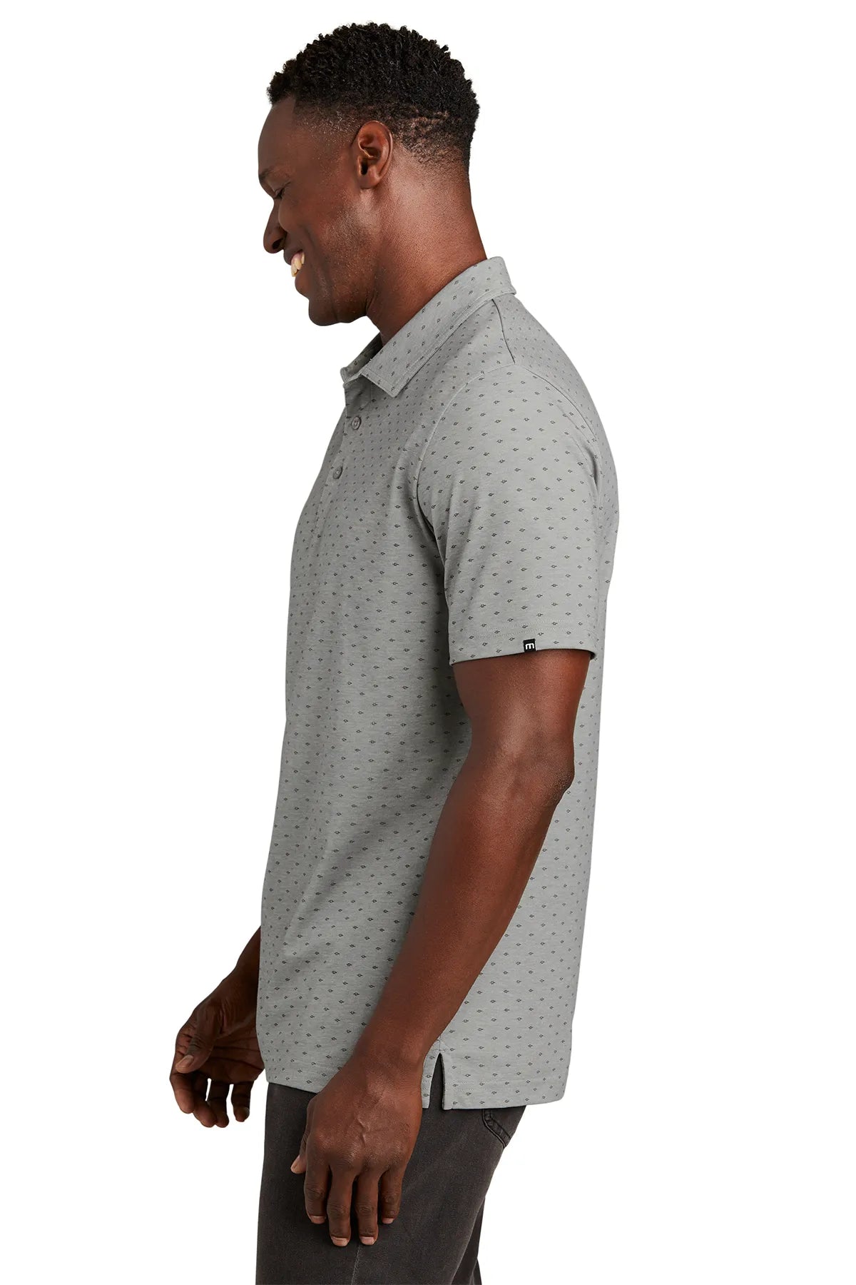 TravisMathew Oceanside Geo Polo TM1MY403 Quiet Shade Grey Heather Dark Grey_3