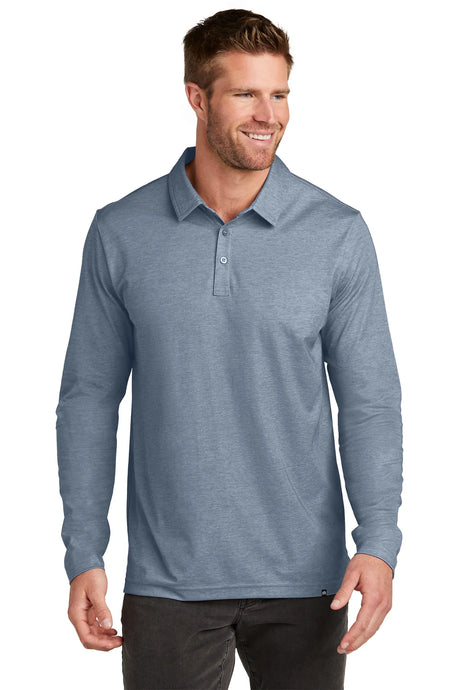 TravisMathew Oceanside Heather Long Sleeve Polo TM1MZ343 Blue Nights Heather_1