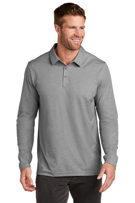TravisMathew Oceanside Heather Long Sleeve Polo TM1MZ343 Quiet Shade Grey Heather_1