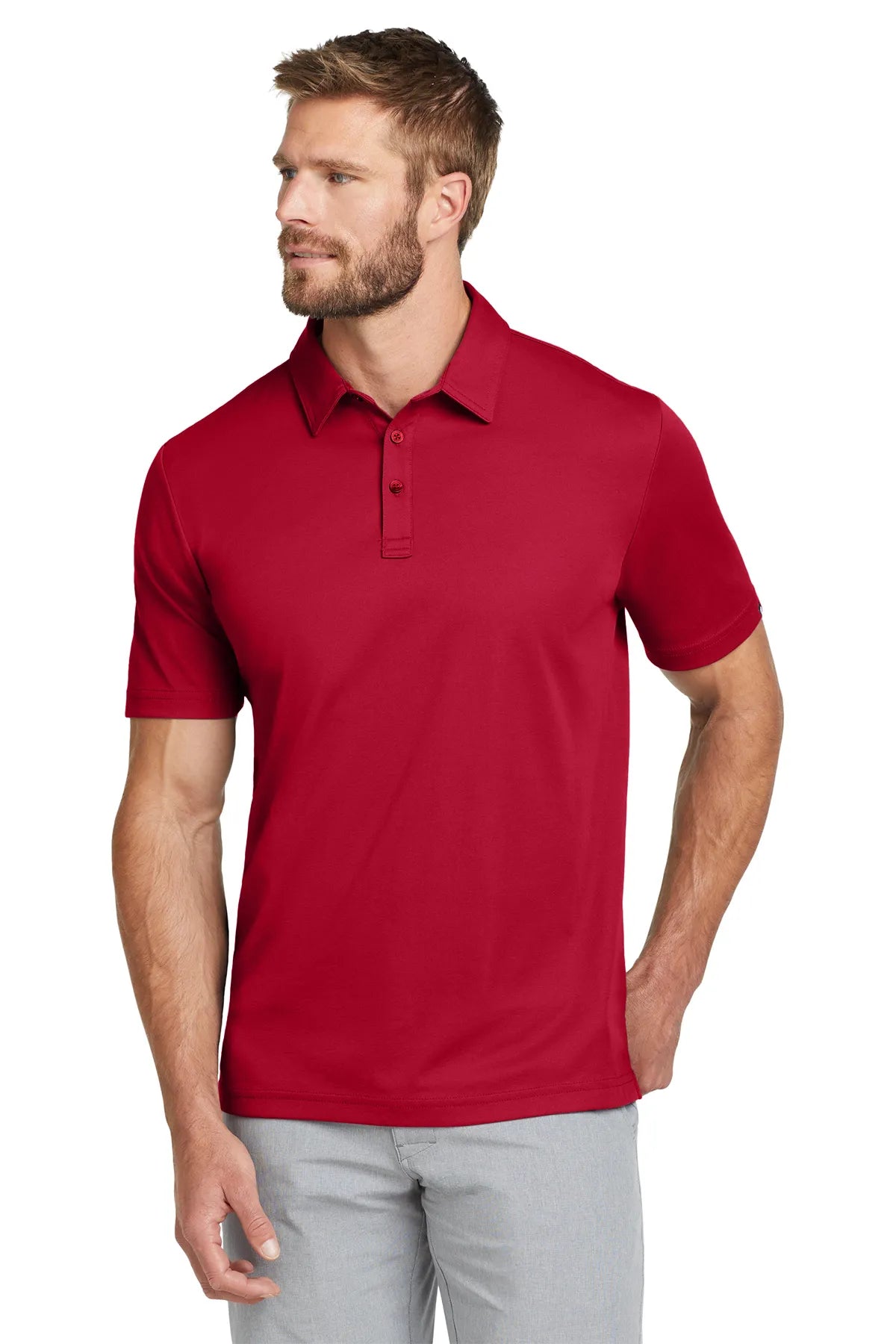 TravisMathew Oceanside Solid Polo. TM1MU411 Scooter Red_1