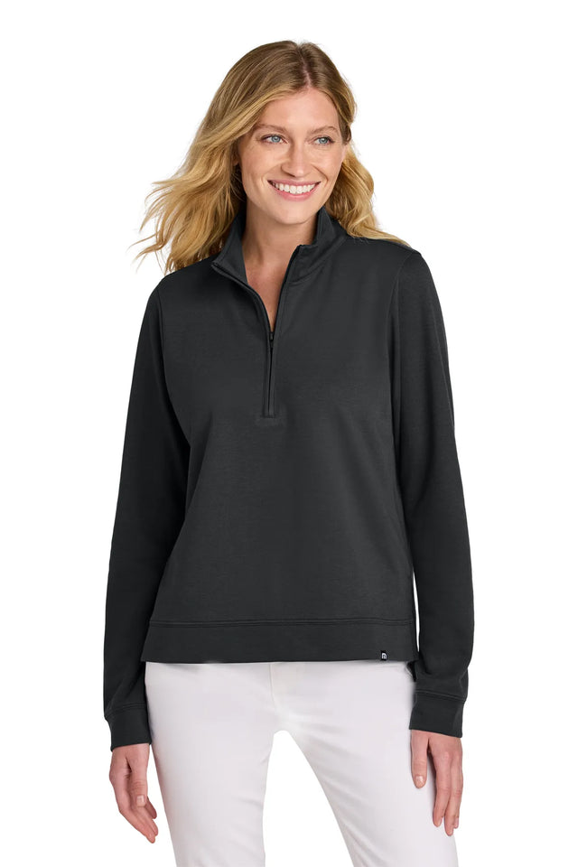 TravisMathew Women's Coveside 1/2-Zip TM1LD007 Black_1