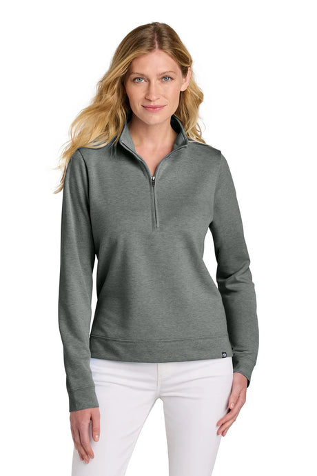 TravisMathew Women's Coveside 1/2-Zip TM1LD007 Dark Grey Heather_1