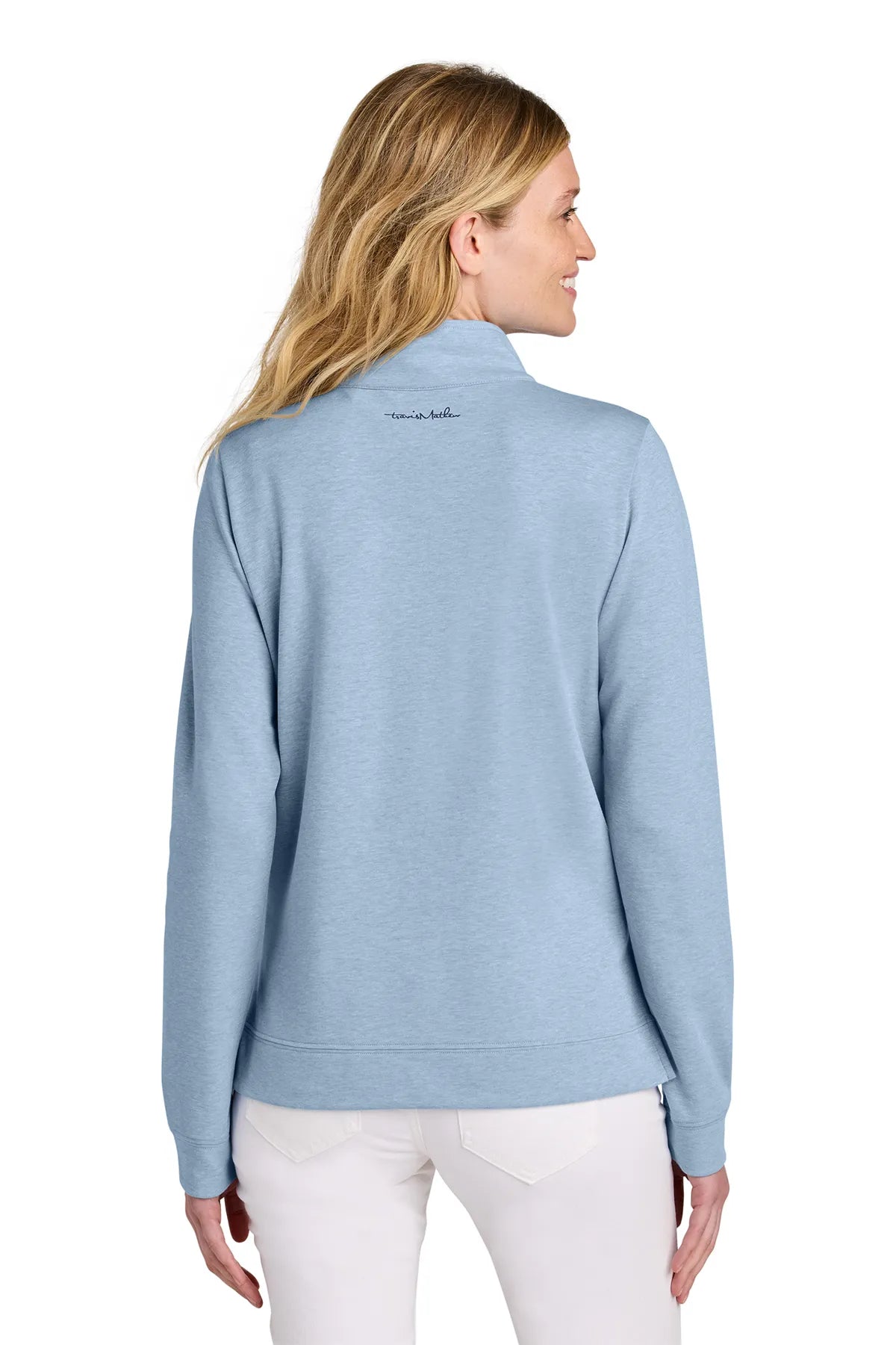 TravisMathew Women's Coveside 1/2-Zip TM1LD007 Light Grey Heather_2