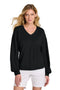 TravisMathew Women's Long Weekend V-Neck TM1LD009 Black_1