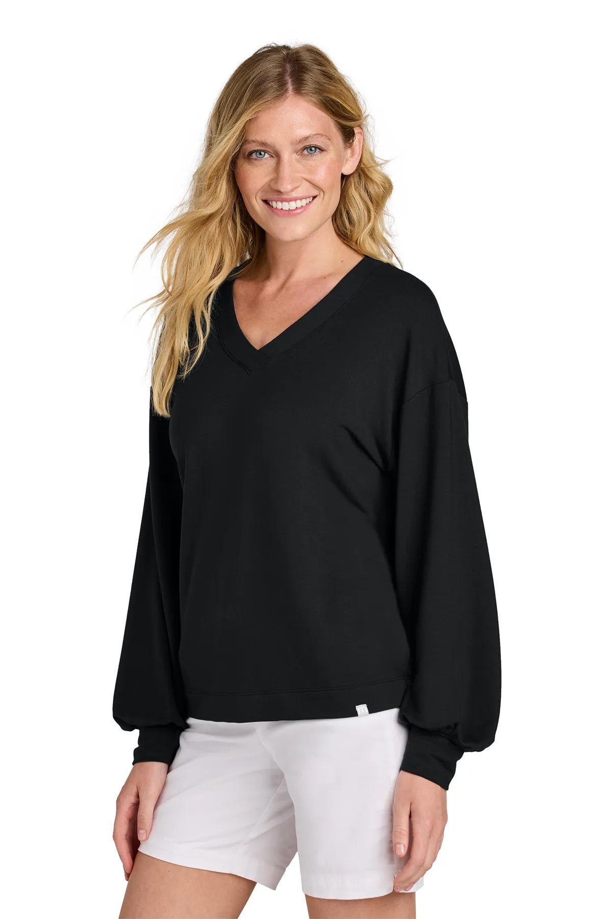 TravisMathew Women's Long Weekend V-Neck TM1LD009 Black_2
