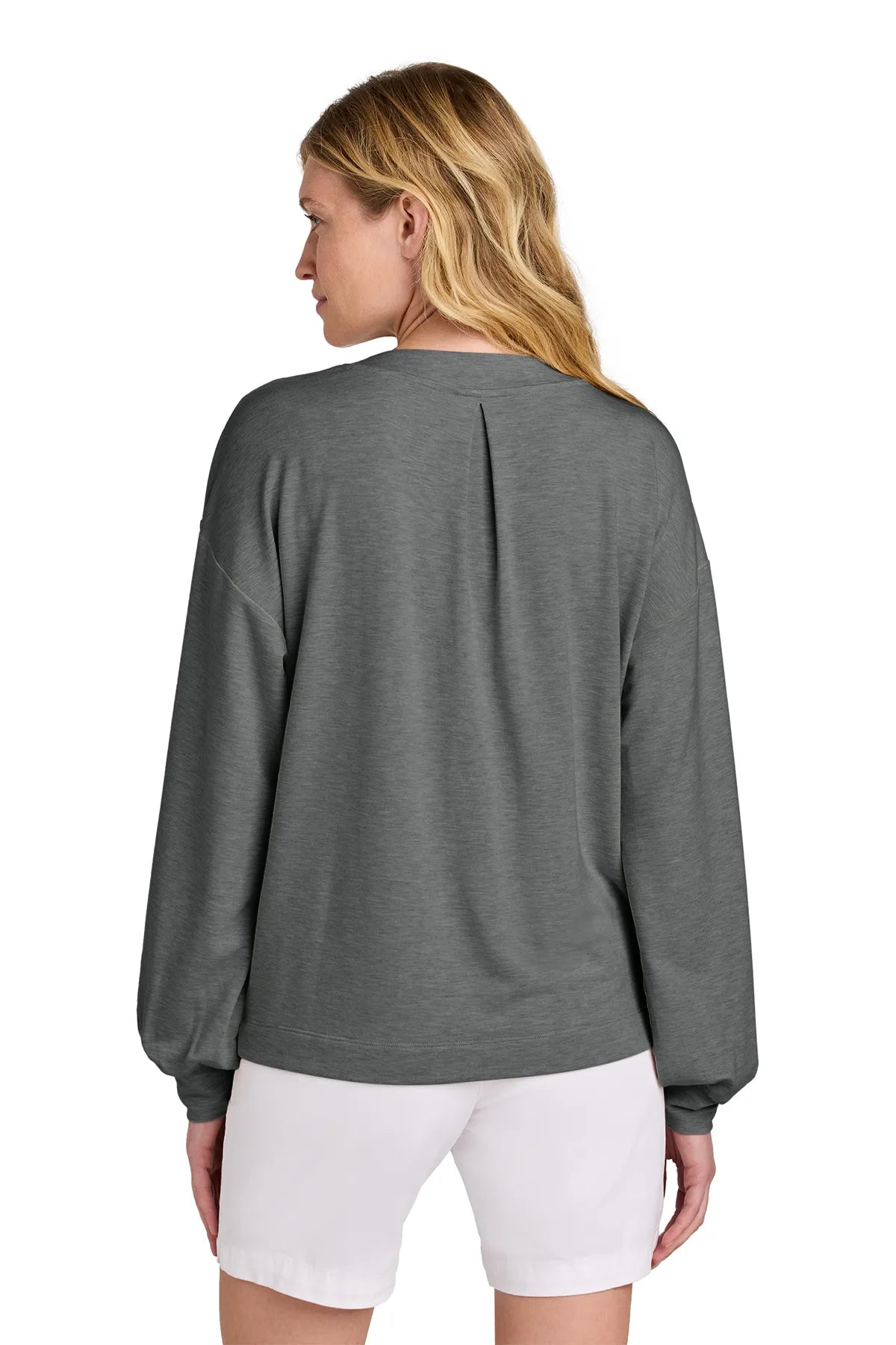 TravisMathew Women's Long Weekend V-Neck TM1LD009 Dark Grey Heather_2