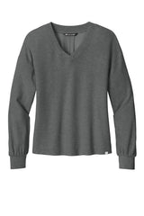 TravisMathew Women's Long Weekend V-Neck TM1LD009 Dark Grey Heather_4