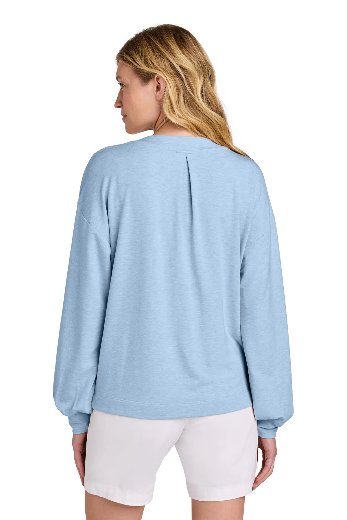 TravisMathew Women's Long Weekend V-Neck TM1LD009 Kentucky Blue Heather_2