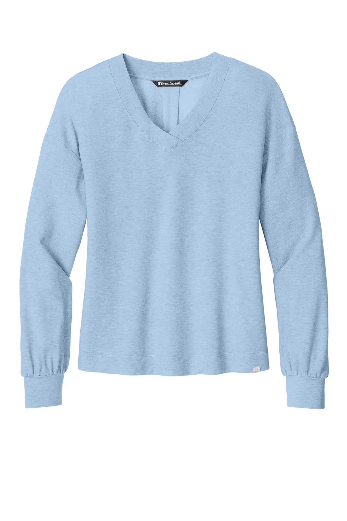 TravisMathew Women's Long Weekend V-Neck TM1LD009 Kentucky Blue Heather_4