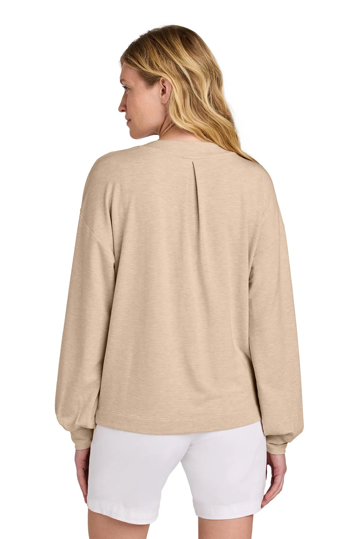 TravisMathew Women's Long Weekend V-Neck TM1LD009 Natural Heather_2
