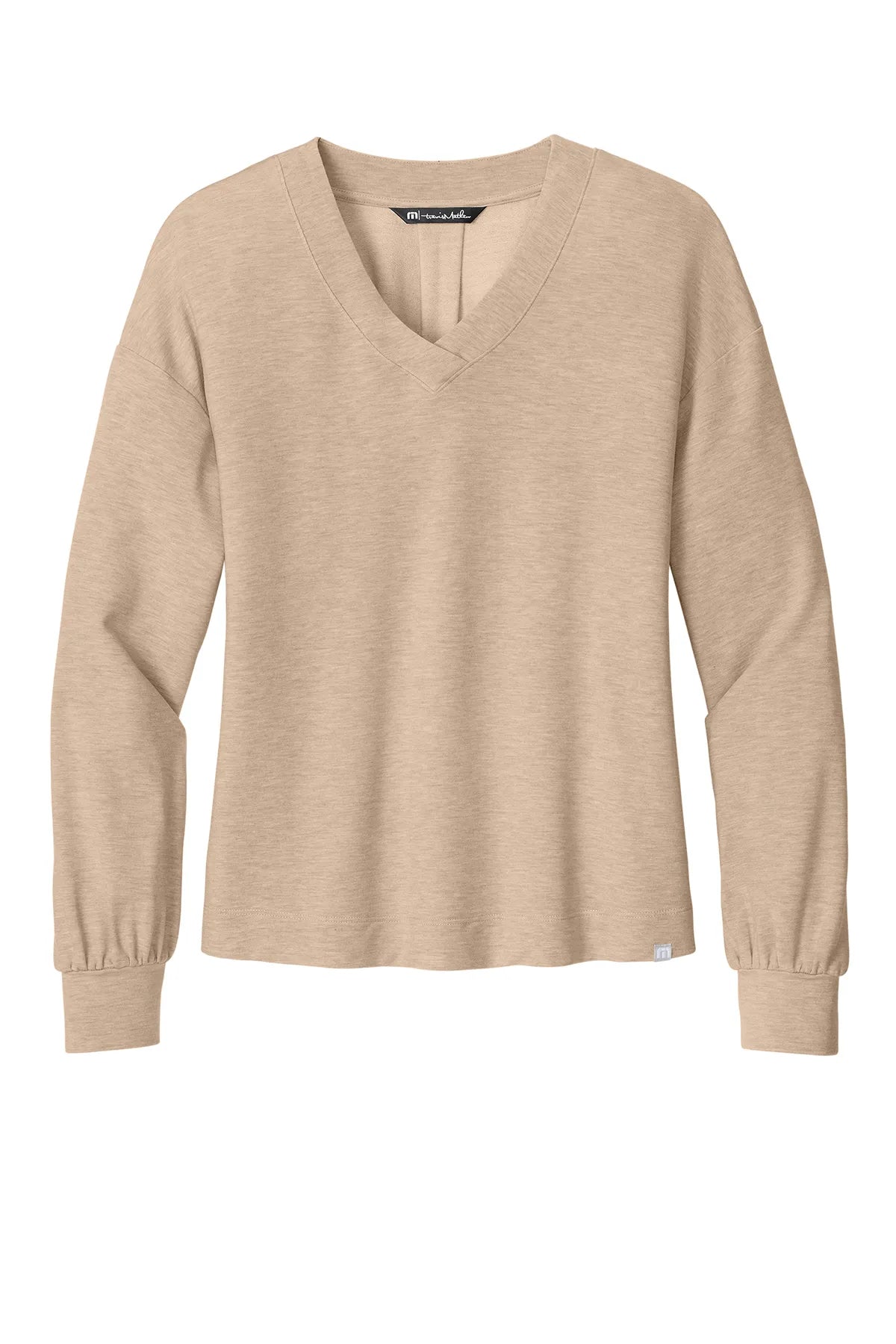 TravisMathew Women's Long Weekend V-Neck TM1LD009 Natural Heather_4