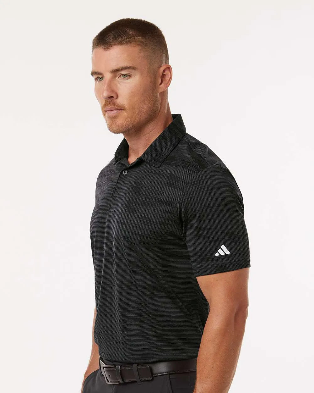 Ultimate365 Textured Stripe Polo carbon/ black_1