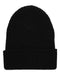Waffle Cuffed Knit Beanie Black