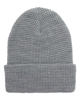 Waffle Cuffed Knit Beanie Heather Grey