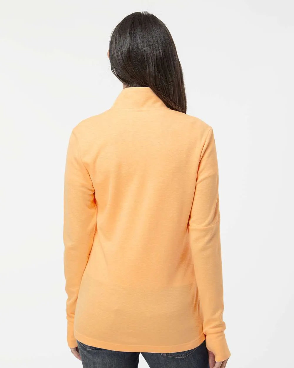 Women's 3-Stripes Quarter-Zip Sweater acid orage melange_2